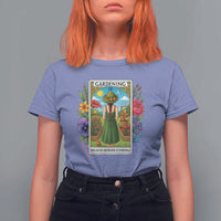 Funny Gardening Because Murder Is Wrong T Shirt For Women Garden Girl Floral Tarot Graphic - Wonder Print Shop