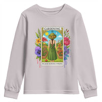 Funny Gardening Because Murder Is Wrong Youth Sweatshirt Garden Girl Floral Tarot Graphic - Wonder Print Shop