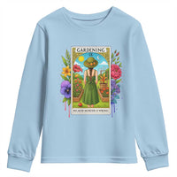 Funny Gardening Because Murder Is Wrong Youth Sweatshirt Garden Girl Floral Tarot Graphic - Wonder Print Shop