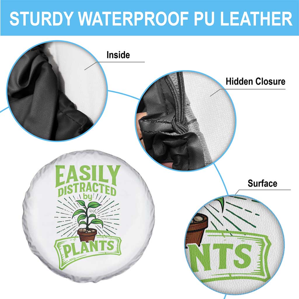 Easily Distracted By Plants Spare Tire Cover Funny Gardening Lover Gift - Wonder Print Shop