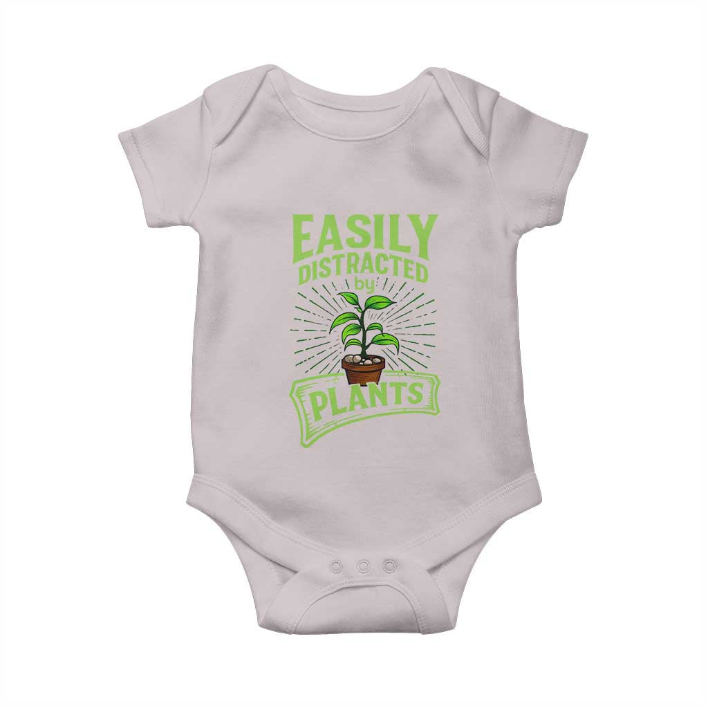Easily Distracted By Plants Baby Onesie Funny Gardening Lover Gift - Wonder Print Shop