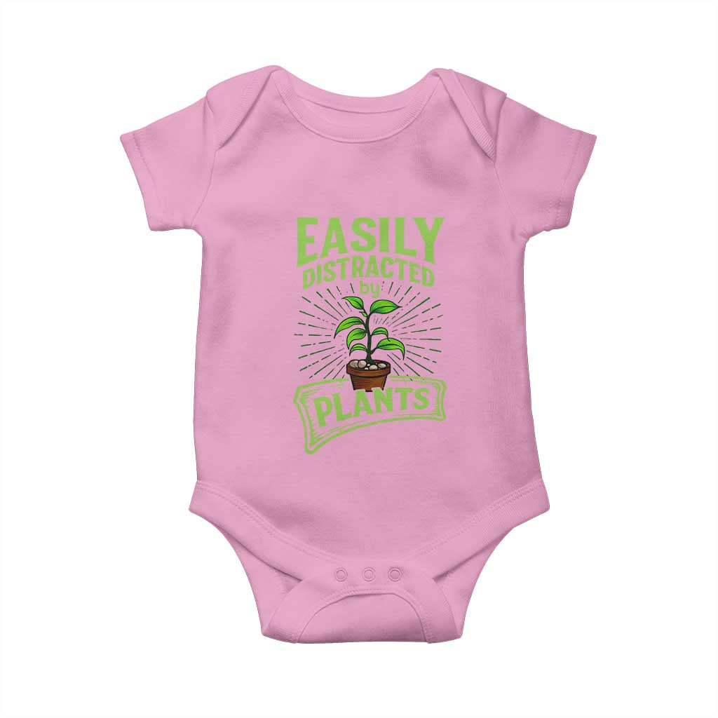 Easily Distracted By Plants Baby Onesie Funny Gardening Lover Gift - Wonder Print Shop