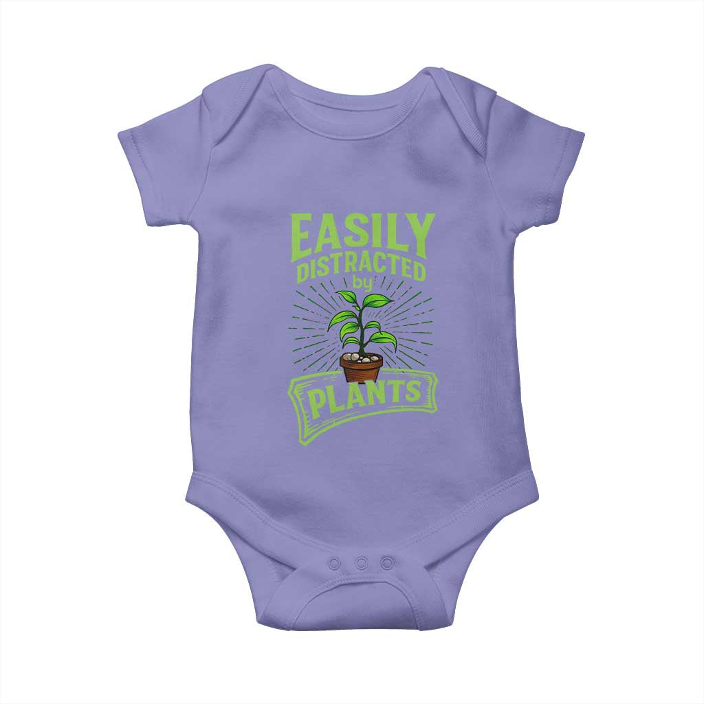 Easily Distracted By Plants Baby Onesie Funny Gardening Lover Gift - Wonder Print Shop
