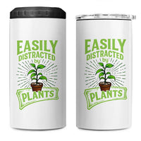 Easily Distracted By Plants 4 in 1 Can Cooler Tumbler Funny Gardening Lover Gift - Wonder Print Shop