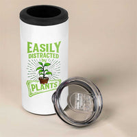 Easily Distracted By Plants 4 in 1 Can Cooler Tumbler Funny Gardening Lover Gift - Wonder Print Shop