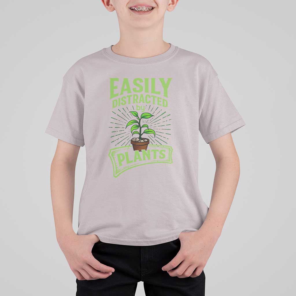 Easily Distracted By Plants T Shirt For Kid Funny Gardening Lover Gift - Wonder Print Shop