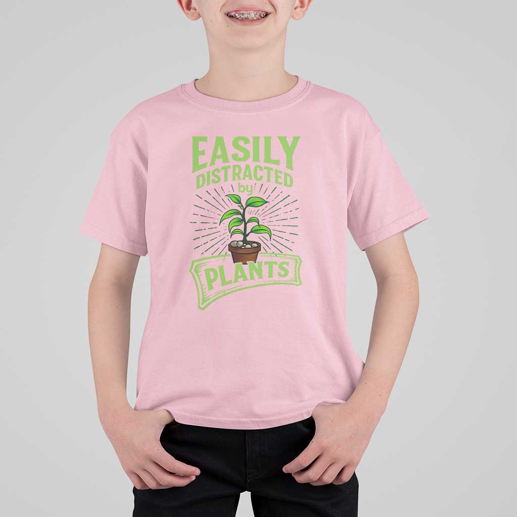 Easily Distracted By Plants T Shirt For Kid Funny Gardening Lover Gift - Wonder Print Shop