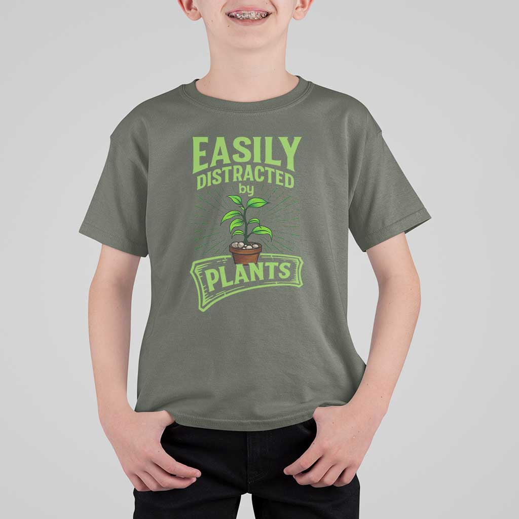 Easily Distracted By Plants T Shirt For Kid Funny Gardening Lover Gift - Wonder Print Shop
