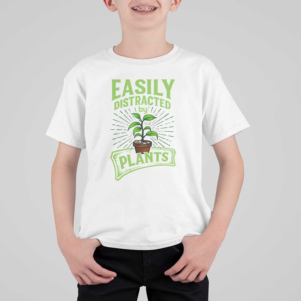Easily Distracted By Plants T Shirt For Kid Funny Gardening Lover Gift - Wonder Print Shop