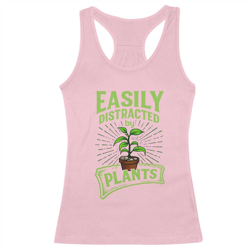 Easily Distracted By Plants Racerback Tank Top Funny Gardening Lover Gift - Wonder Print Shop