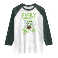 Easily Distracted By Plants Raglan Shirt Funny Gardening Lover Gift - Wonder Print Shop