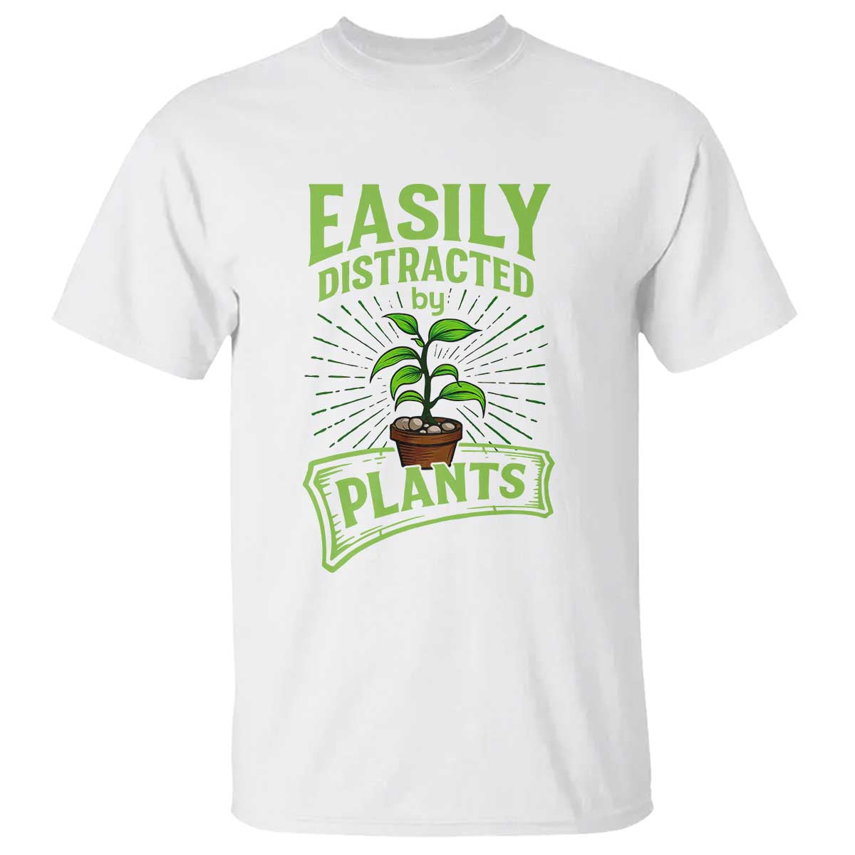 Easily Distracted By Plants T Shirt Funny Gardening Lover Gift - Wonder Print Shop
