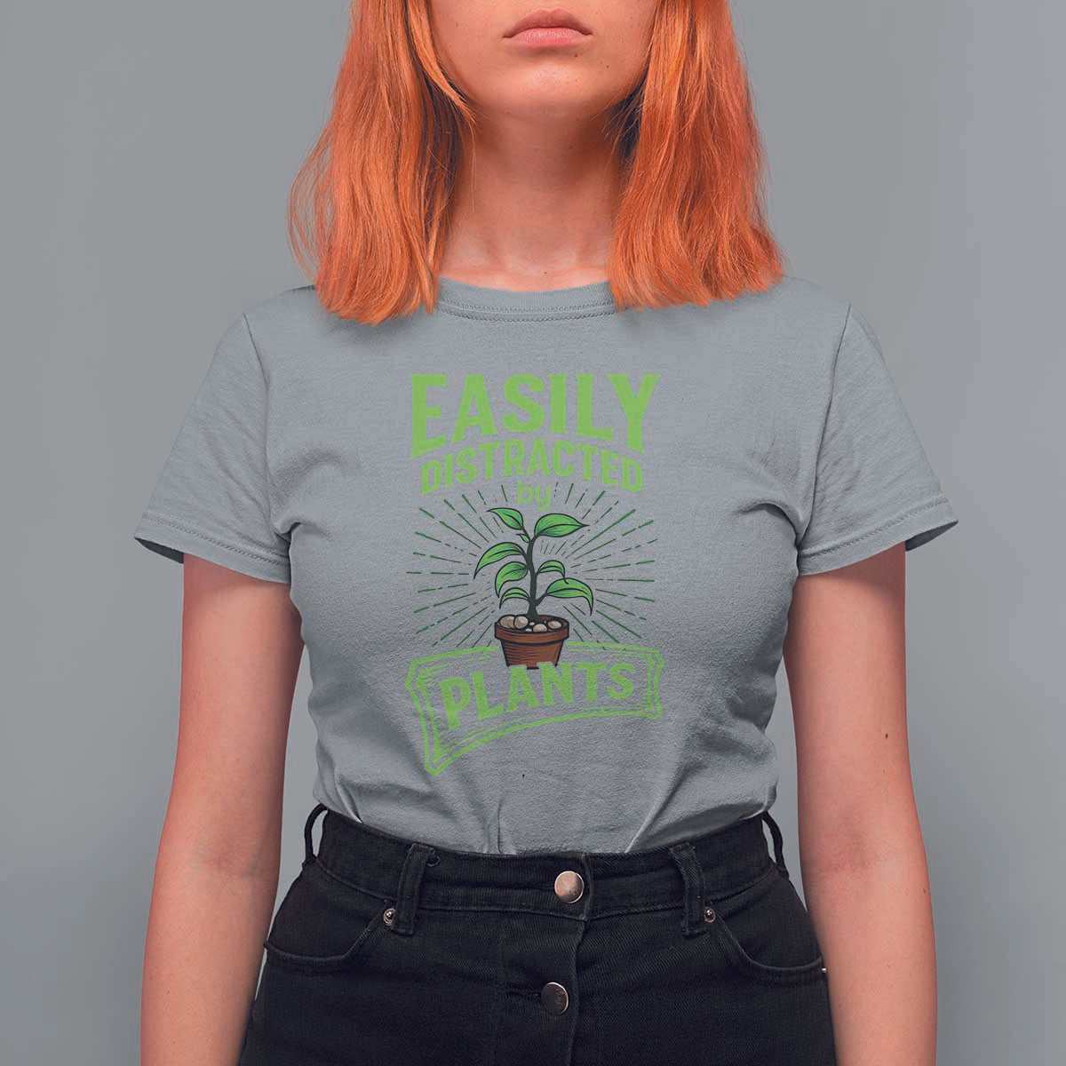 Easily Distracted By Plants T Shirt For Women Funny Gardening Lover Gift - Wonder Print Shop