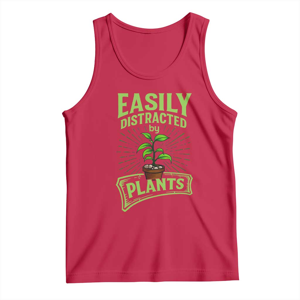 Easily Distracted By Plants Tank Top Funny Gardening Lover Gift - Wonder Print Shop