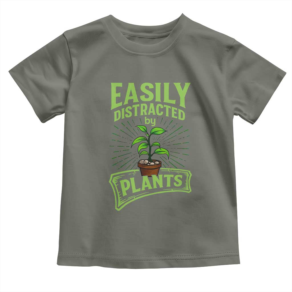 Easily Distracted By Plants Toddler T Shirt Funny Gardening Lover Gift - Wonder Print Shop