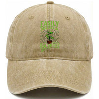 Easily Distracted By Plants Washed Cotton Baseball Cap Funny Gardening Lover Gift
