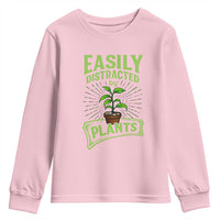 Easily Distracted By Plants Youth Sweatshirt Funny Gardening Lover Gift - Wonder Print Shop
