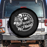 Easily Distracted By Plants Skeleton Spare Tire Cover Funny Gardener Plant Lover - Wonder Print Shop