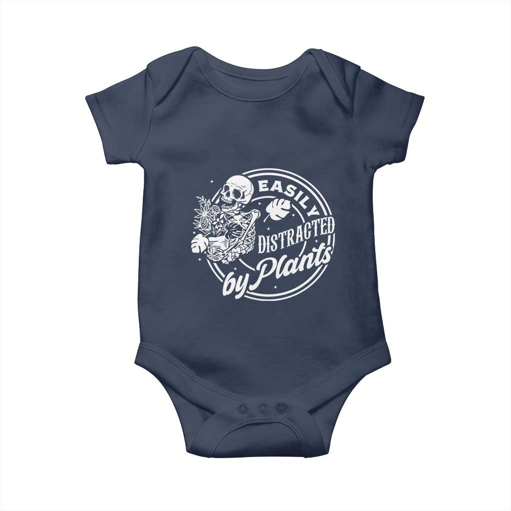 Easily Distracted By Plants Skeleton Baby Onesie Funny Gardener Plant Lover - Wonder Print Shop