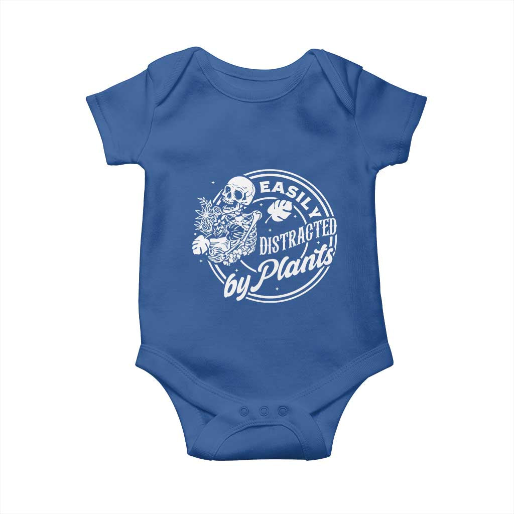 Easily Distracted By Plants Skeleton Baby Onesie Funny Gardener Plant Lover - Wonder Print Shop