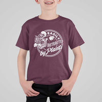 Easily Distracted By Plants Skeleton T Shirt For Kid Funny Gardener Plant Lover - Wonder Print Shop