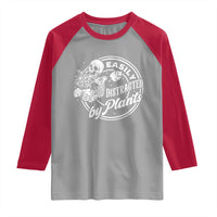 Easily Distracted By Plants Skeleton Raglan Shirt Funny Gardener Plant Lover - Wonder Print Shop