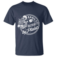 Easily Distracted By Plants Skeleton T Shirt Funny Gardener Plant Lover - Wonder Print Shop