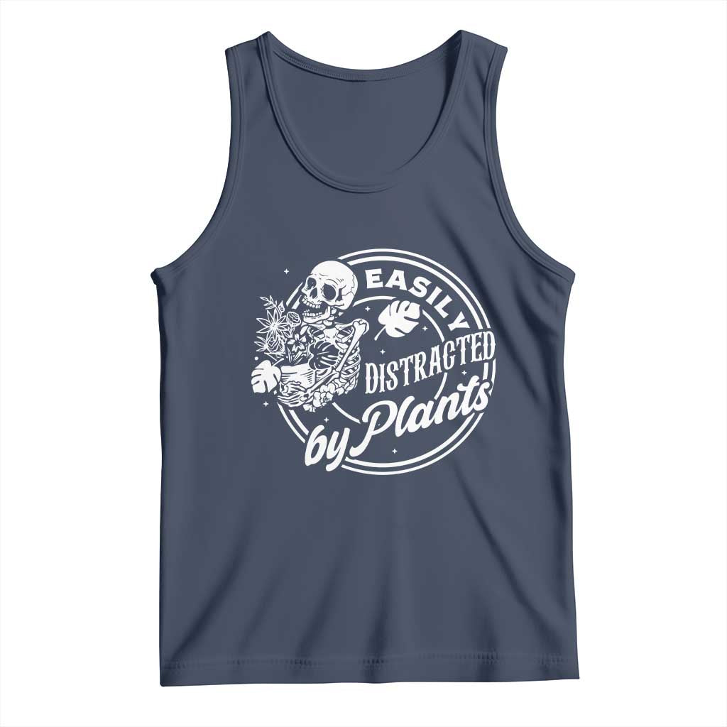 Easily Distracted By Plants Skeleton Tank Top Funny Gardener Plant Lover - Wonder Print Shop