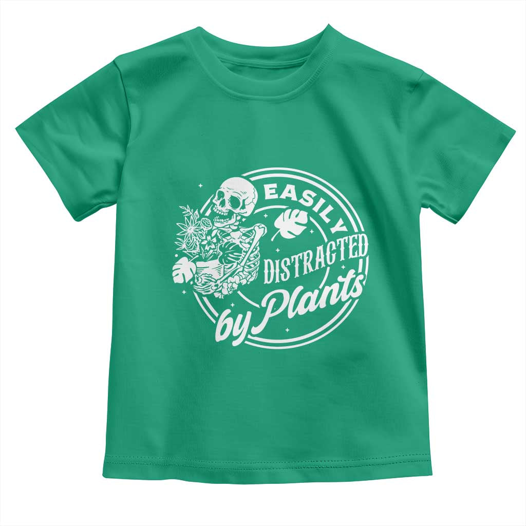 Easily Distracted By Plants Skeleton Toddler T Shirt Funny Gardener Plant Lover - Wonder Print Shop