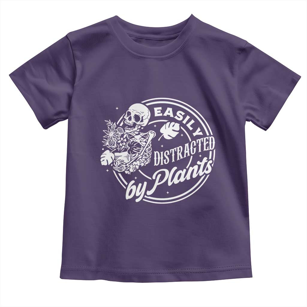 Easily Distracted By Plants Skeleton Toddler T Shirt Funny Gardener Plant Lover - Wonder Print Shop