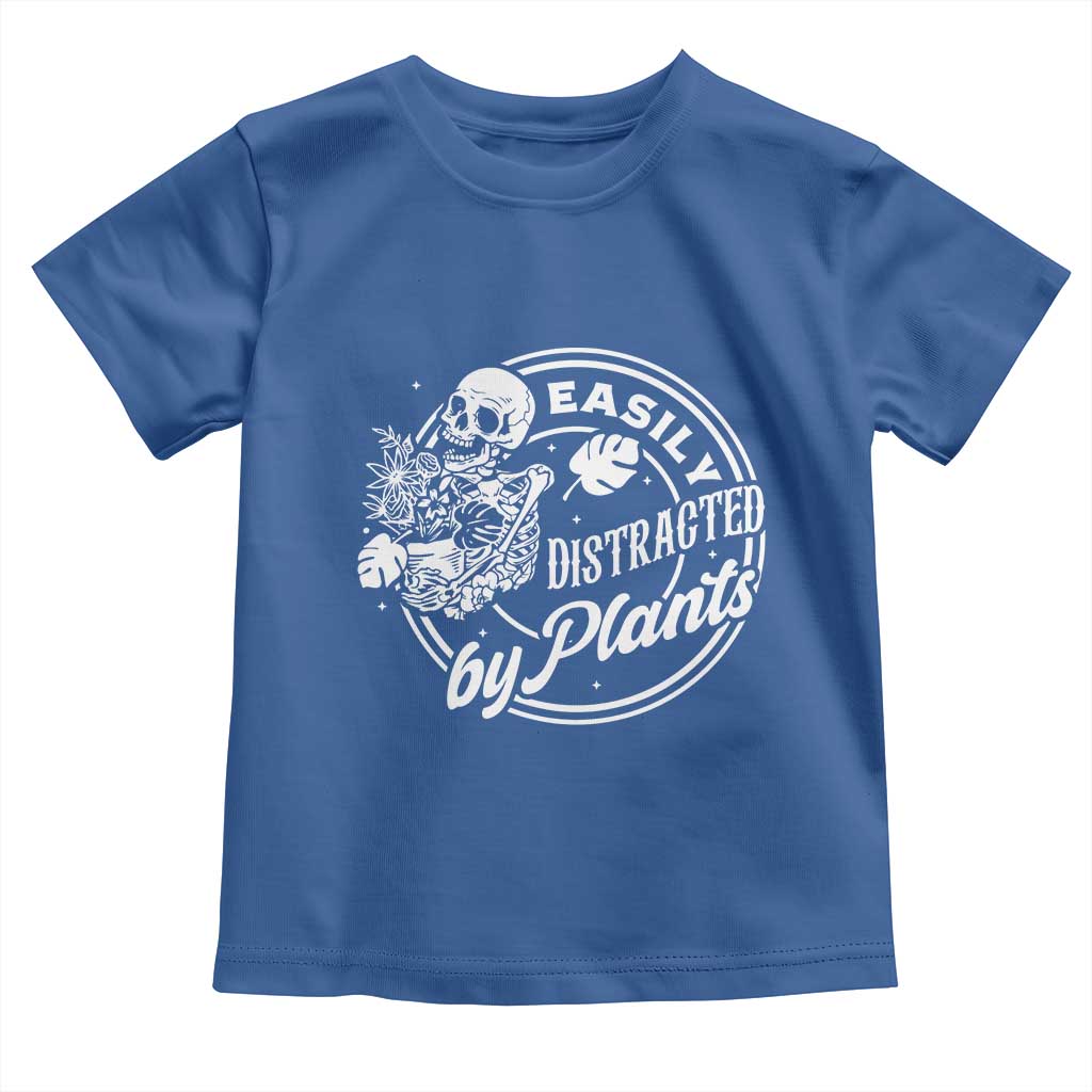 Easily Distracted By Plants Skeleton Toddler T Shirt Funny Gardener Plant Lover - Wonder Print Shop