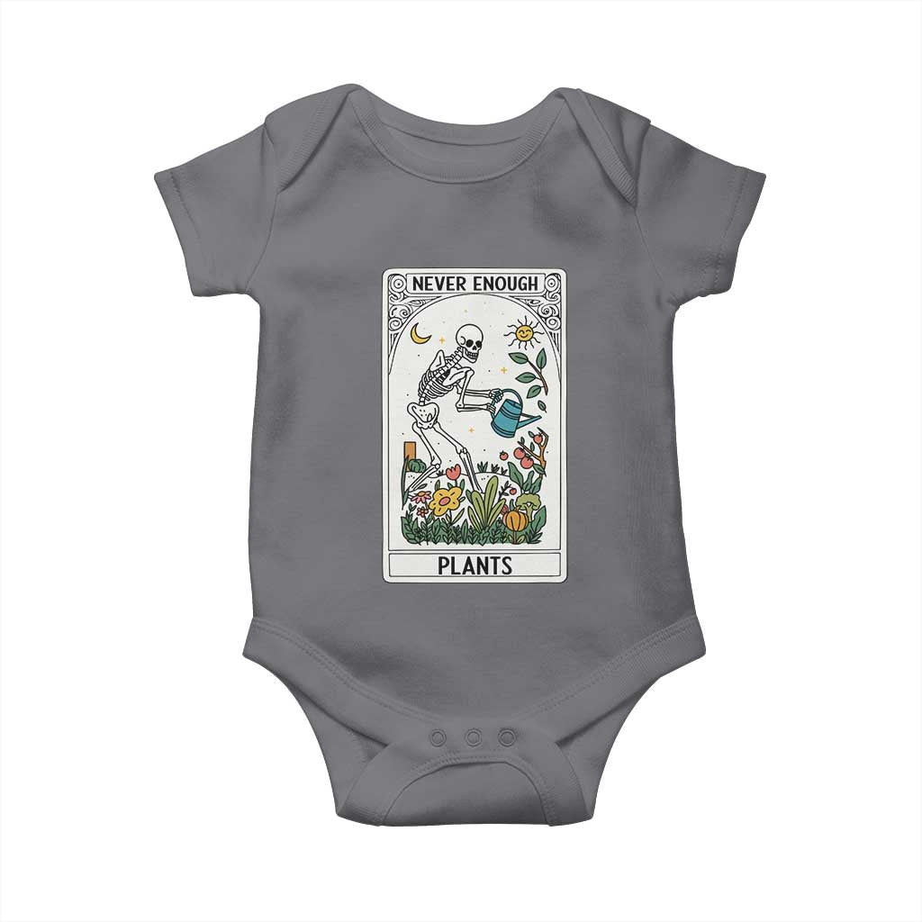 Funny Never Enough Plants Gardening Skeleton Baby Onesie Plant Lover Gift Tarot Card Graphic - Wonder Print Shop