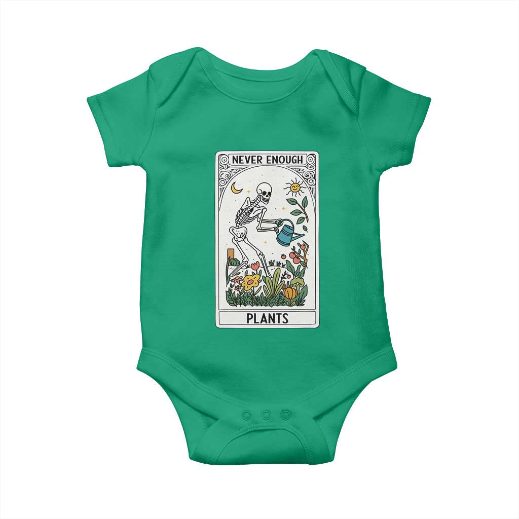Funny Never Enough Plants Gardening Skeleton Baby Onesie Plant Lover Gift Tarot Card Graphic - Wonder Print Shop