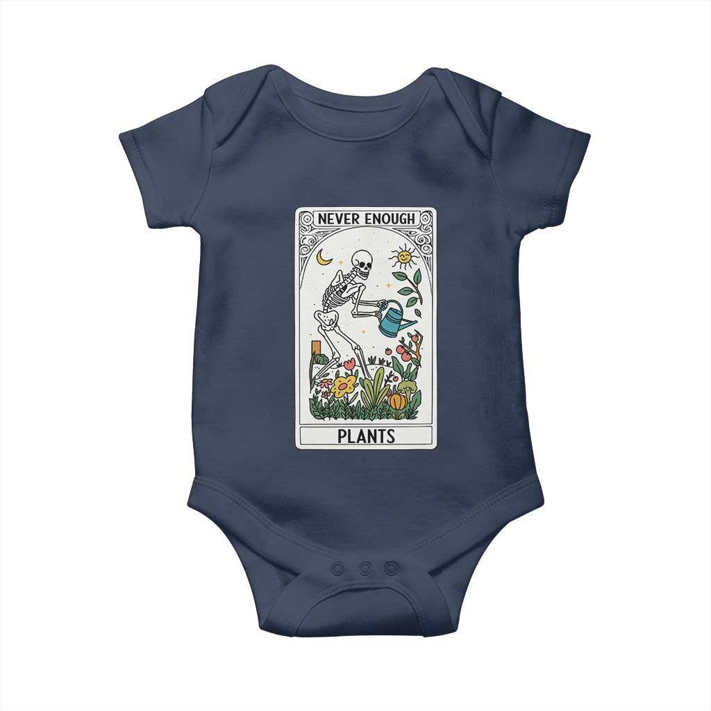 Funny Never Enough Plants Gardening Skeleton Baby Onesie Plant Lover Gift Tarot Card Graphic - Wonder Print Shop
