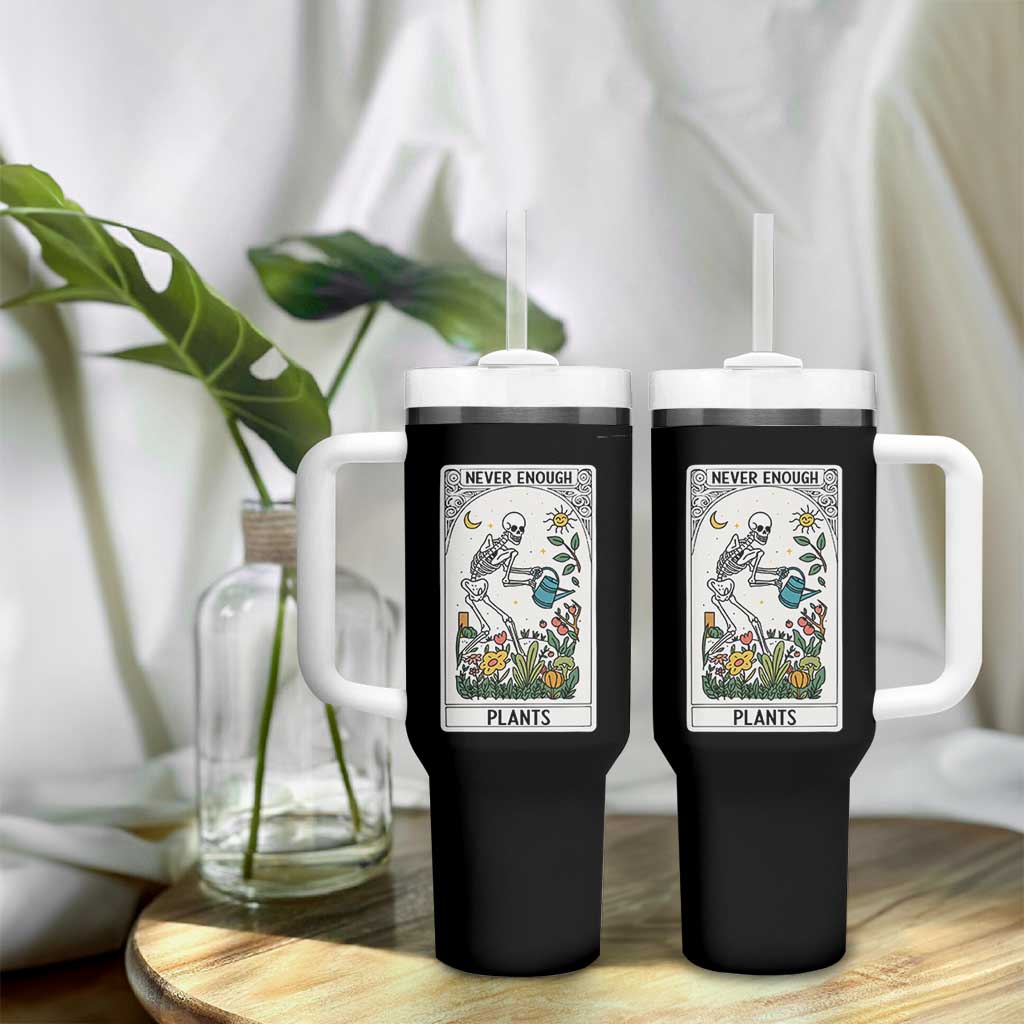 Funny Never Enough Plants Gardening Skeleton Tumbler With Handle Plant Lover Gift Tarot Card Graphic - Wonder Print Shop