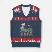 Skeleton Monstera Lover V-Neck Knit Sweater Vest Never Enough Plants - Wonder Print Shop