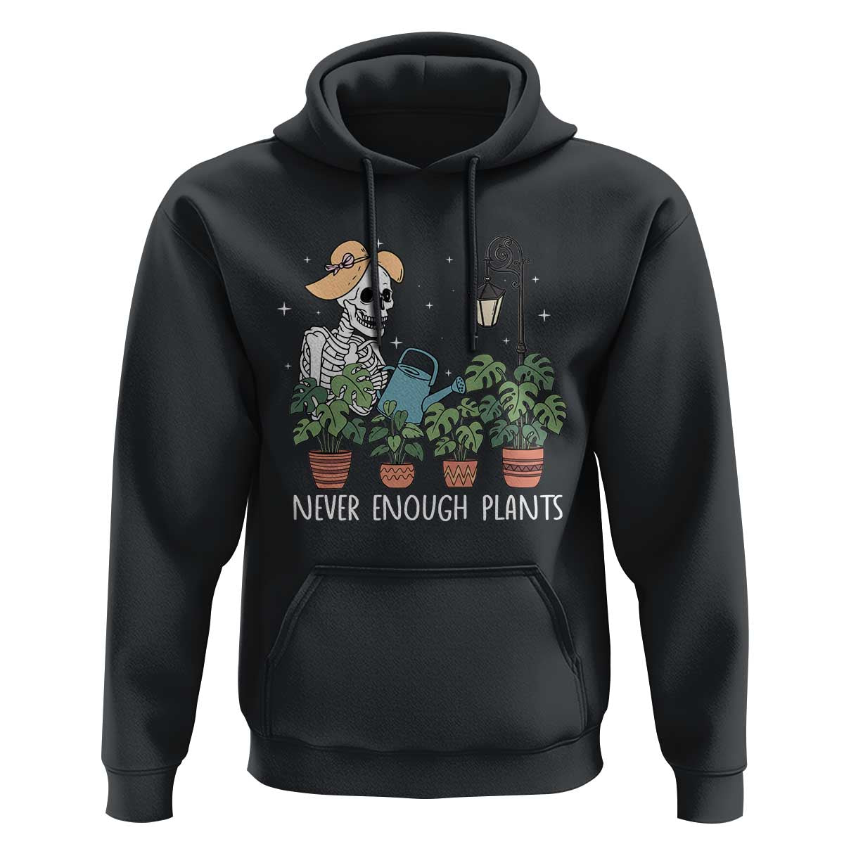 Skeleton Monstera Lover Hoodie Never Enough Plants - Wonder Print Shop