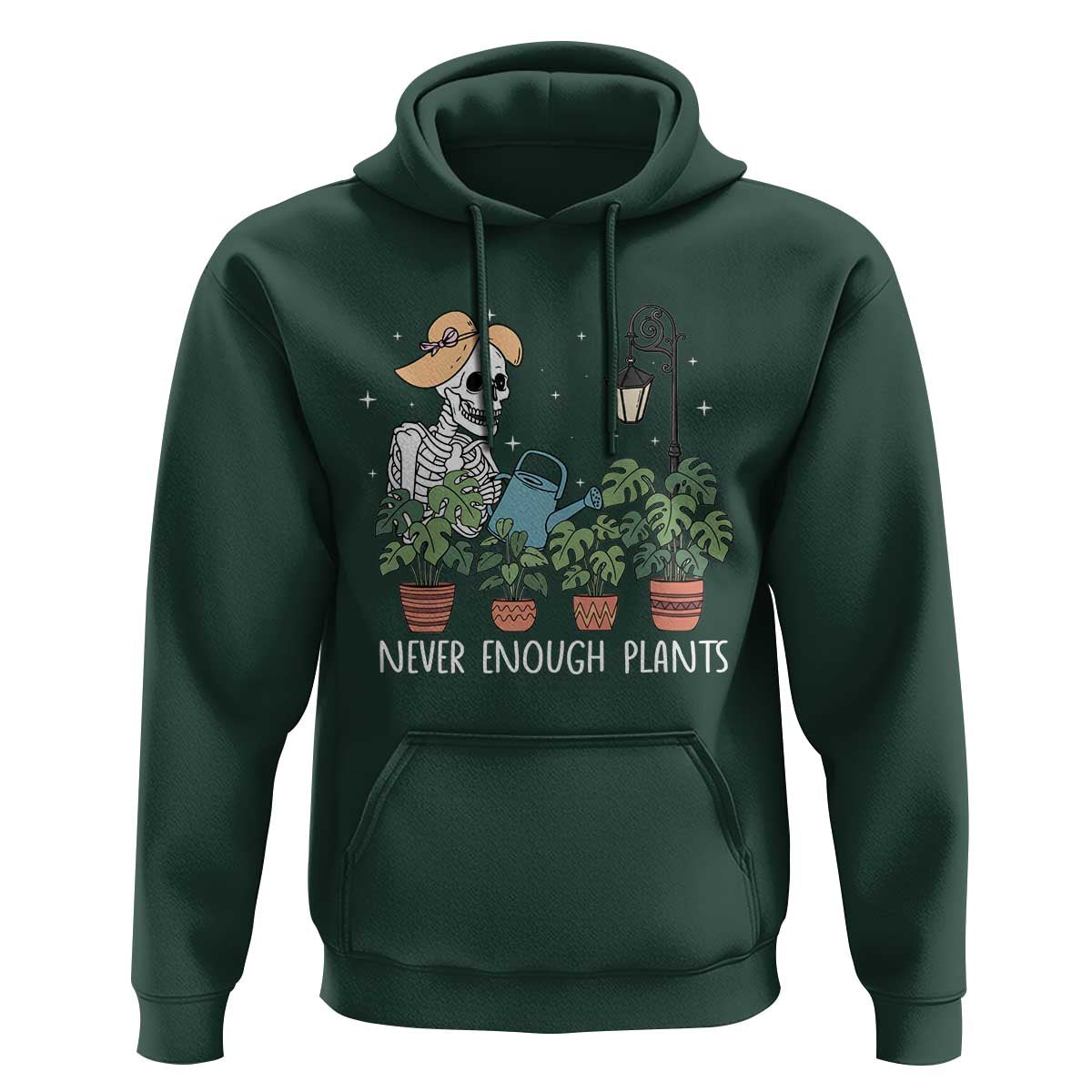 Skeleton Monstera Lover Hoodie Never Enough Plants - Wonder Print Shop