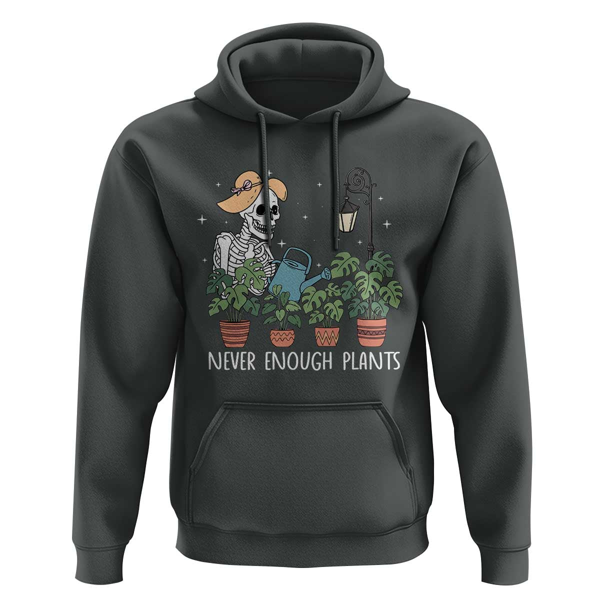 Skeleton Monstera Lover Hoodie Never Enough Plants - Wonder Print Shop