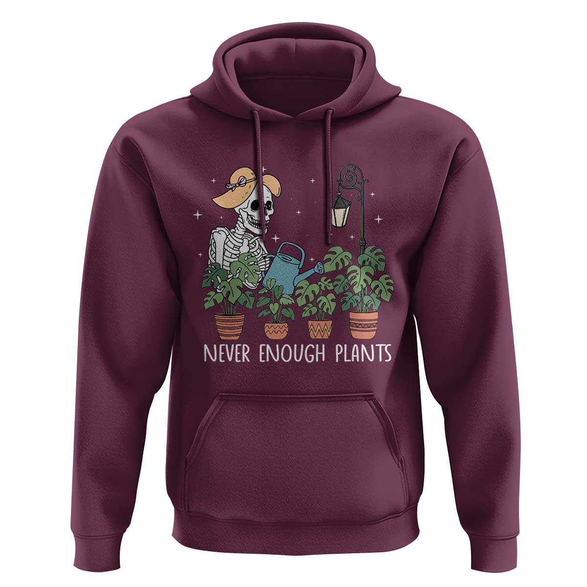 Skeleton Monstera Lover Hoodie Never Enough Plants - Wonder Print Shop