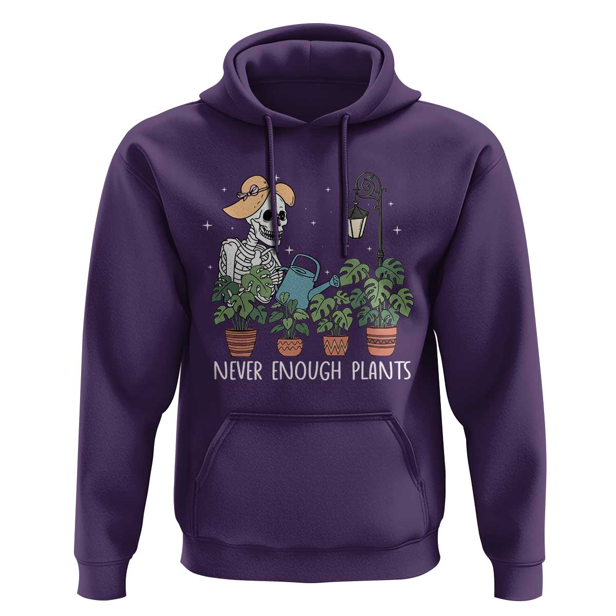Skeleton Monstera Lover Hoodie Never Enough Plants - Wonder Print Shop