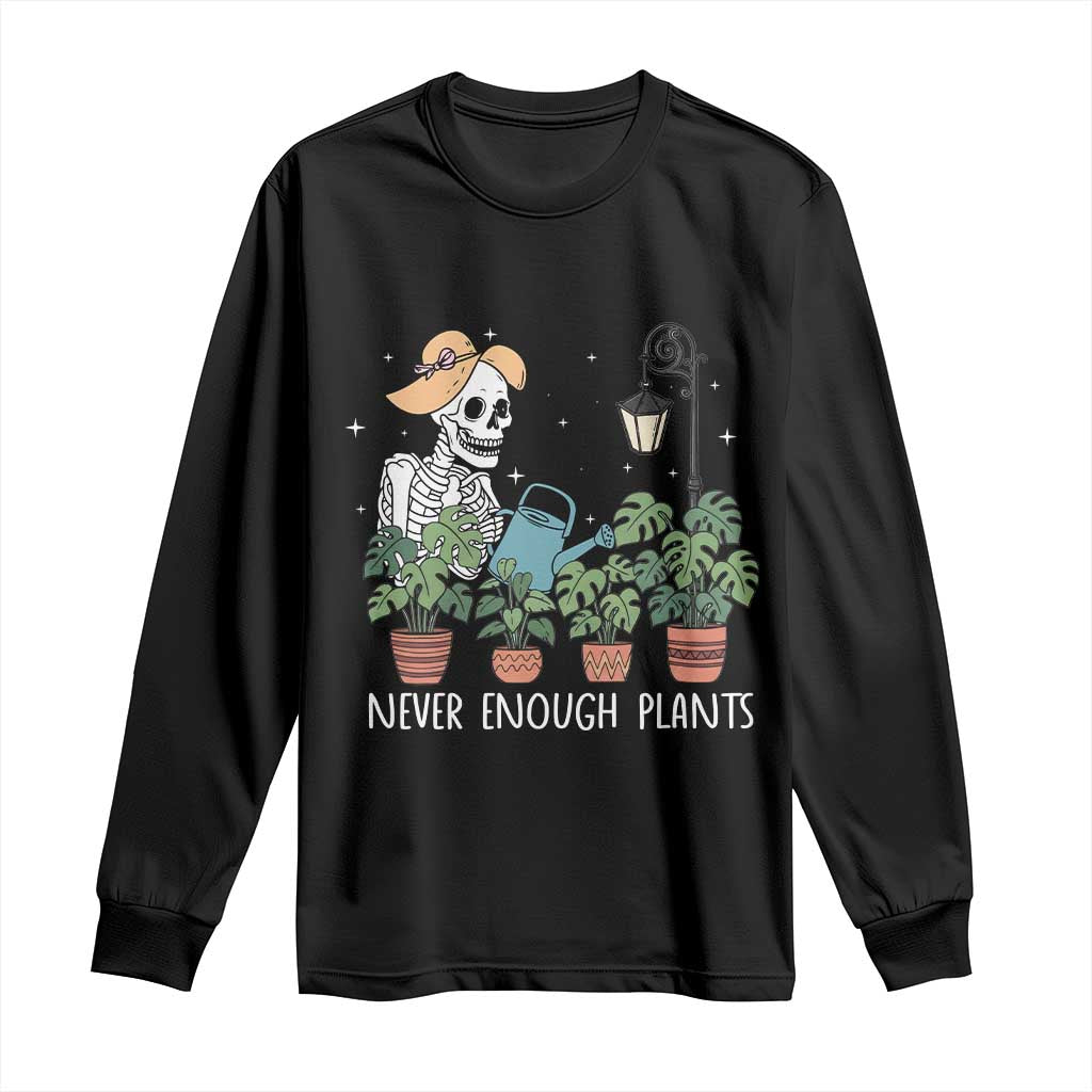 Skeleton Monstera Lover Long Sleeve Shirt Never Enough Plants - Wonder Print Shop