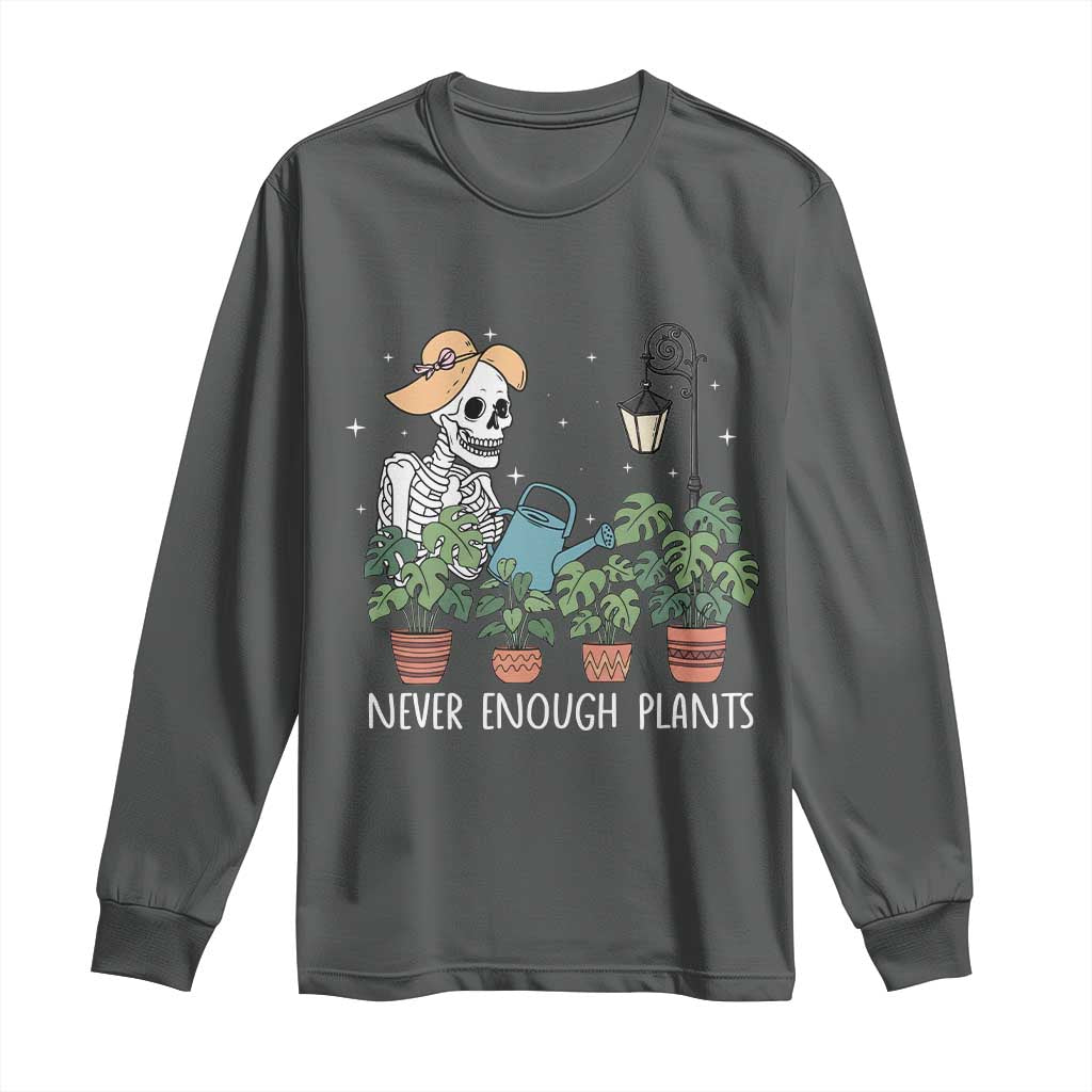 Skeleton Monstera Lover Long Sleeve Shirt Never Enough Plants - Wonder Print Shop