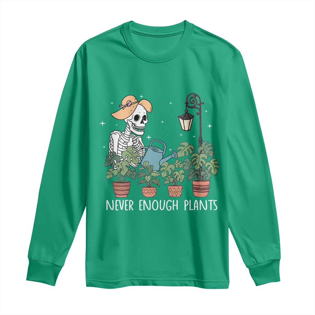 Skeleton Monstera Lover Long Sleeve Shirt Never Enough Plants - Wonder Print Shop