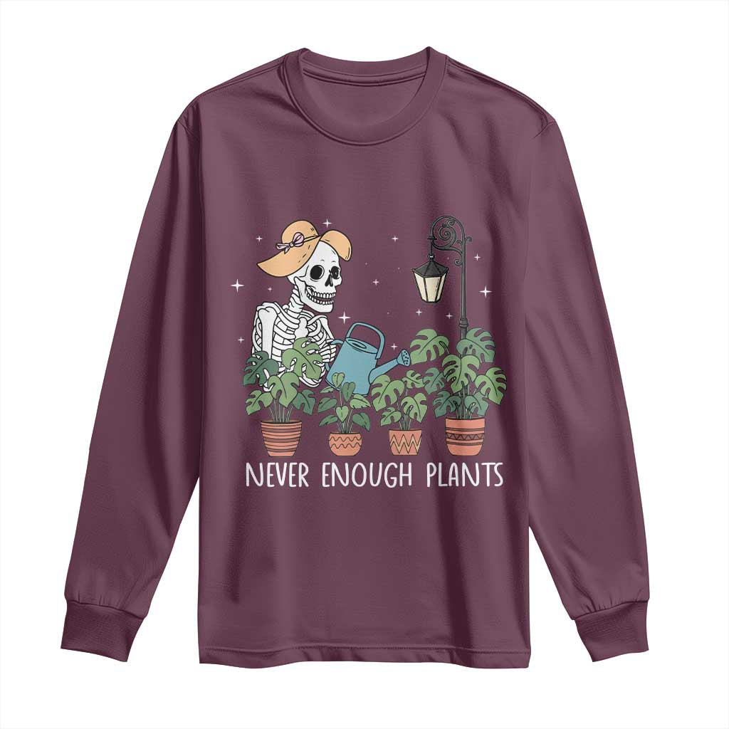 Skeleton Monstera Lover Long Sleeve Shirt Never Enough Plants - Wonder Print Shop
