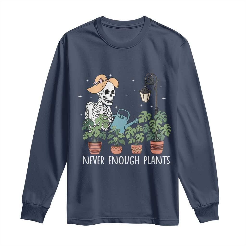 Skeleton Monstera Lover Long Sleeve Shirt Never Enough Plants - Wonder Print Shop