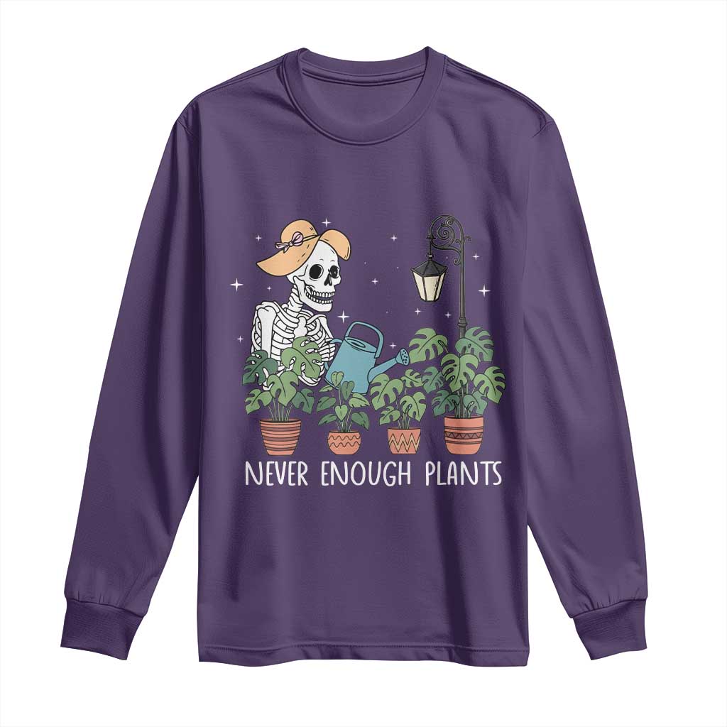Skeleton Monstera Lover Long Sleeve Shirt Never Enough Plants - Wonder Print Shop