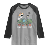 Skeleton Monstera Lover Raglan Shirt Never Enough Plants - Wonder Print Shop