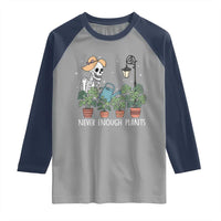 Skeleton Monstera Lover Raglan Shirt Never Enough Plants - Wonder Print Shop