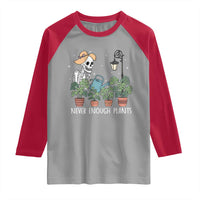 Skeleton Monstera Lover Raglan Shirt Never Enough Plants - Wonder Print Shop